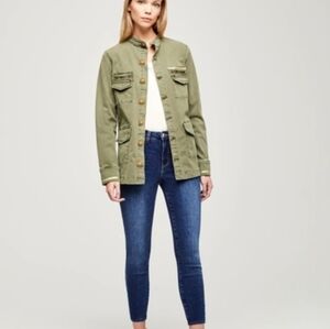 L'AGENCE Elizabeth Military Gold Trim Brigade Jacket coat sz S
